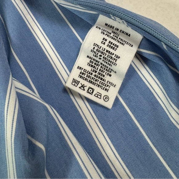 THEORY Quincy Striped Wrap Top Size L - Picture 12 of 12